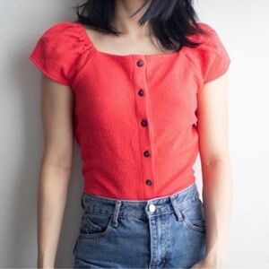 🩵 Madewell Textured Button-Up Top Like New Size M